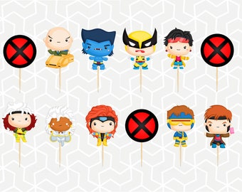Adornos o pegatinas para cupcakes mutantes