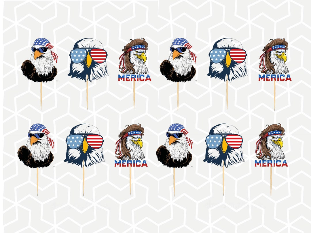 All American Eagle Cupcake Toppers or Stickers - Etsy