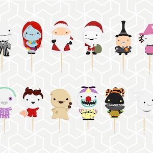 Halloween in December Cupcake Toppers or Stickers