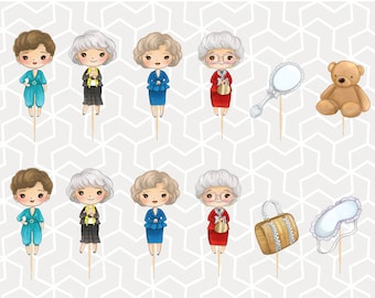 Golden Cupcake Toppers or Stickers