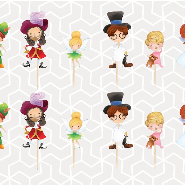 The Boy Who Wouldn't Grow Up Cupcake Toppers or Stickers