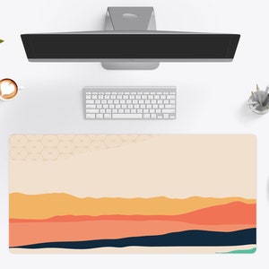 Abstract Landscape Desk Mat: Modern Large Mouse Pad