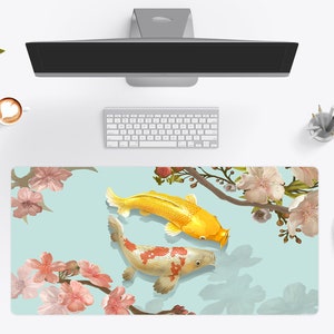 Koi Fish Desk Mat: Japanese Anime Mouse Pad