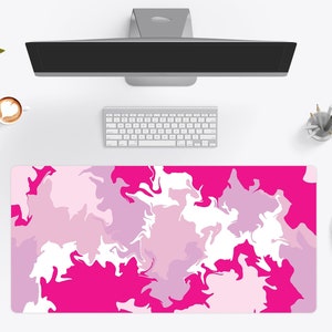 Pink Abstract Gaming Desk Mat: Large Mouse Pad, Desk Accessory