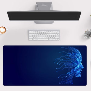 Digital Brain Desk Mat, Large Desk Pad, Big Gaming Mousepad 10x16 12x18 14x24 18x36, XXL Computer PC Mouse Pad - Wallet&Heart