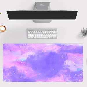 Pink Pastel Desk Mat with Desktop