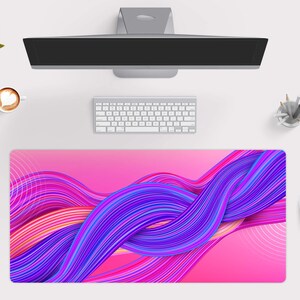 Liquid Wave Desk Mat, Large Desk Pad, Gaming Mouse Pad, Large Mouse Pad, PC Mouse Pad - Wallet&Heart