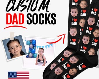 Personalized Photo Dad Socks, Custom Face Socks | Father's Day Gift, Birthday Gift for Dad, Funny Dad Gift