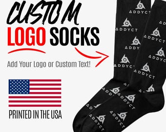 Custom Logo Crew Socks, Personalized Business Gift | Company Branded Socks, Corporate Gift for Employees