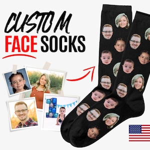 Custom Face Socks, Personalized Photo Socks, Personalized Gift, Father&#39;s Day Gift, Groomsmen Socks, Funny Picture Socks, Face On Socks