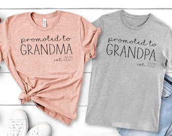 Promoted to Grandma Est 2024 T-Shirt, Promoted to Grandpa Shirt Est 2024, Grandparents To Be, Pregnancy Reveal, Baby Announcement