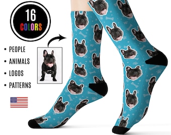 Custom Pet Photo Socks, Personalized Dog Lover Gift | Cat, Dog, Pet Face Socks, Funny Animal Photo Gift