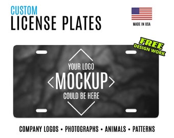 Custom Aluminum License Plate 6x12 Gloss Aluminum | Christmas Gift | Front Car Plate | Personalized License Plate | Business Gift