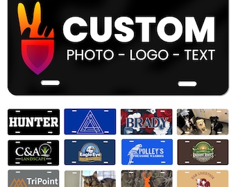 Custom License Plate 6x12, Personalized Glossy Aluminum Car Tag | Gift for Dad, Boyfriend, Car Lover