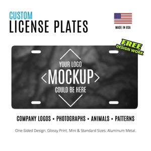 Custom Aluminum License Plate 6x12 Gloss Aluminum | Christmas Gift | Front Car Plate | Personalized License Plate | Business Gift