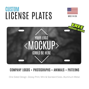 Custom Aluminum License Plate 6x12 Gloss Aluminum Christmas Gift