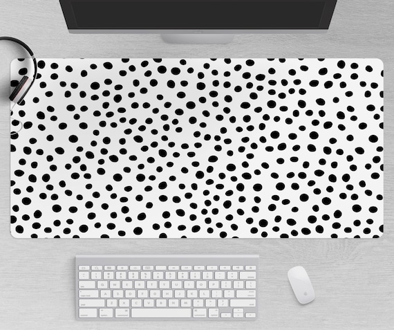Dalmatian Print Desk Mat, Large Modern Mousepad | Trendy Boho Chic Desk Pad, Fun Office Gift for Her