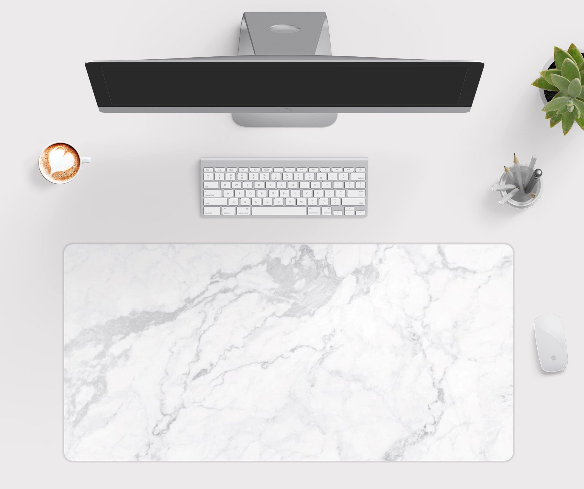 White Marble Desk Mat Large Pad Big Gaming Mousepad White Marble Desk Mat Large Pad, Marble Computer Desk Mat