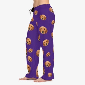 Custom Dog Pajama Pants Purple