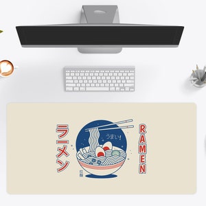 Japanese Ramen Desk Mat, Kawaii Desk Pad, Large Gaming Mouse Pad 10x16 12x18 14x24 18x36 - Wallet&Heart