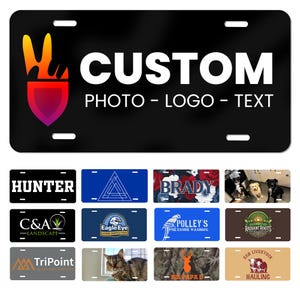 Custom Front License Plate – Personalized Car Tag | Photo, Logo Text | 6x12 Aluminum Plate | Made in USA