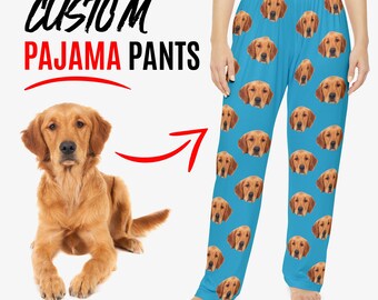 Custom Pet Photo Pajama Pants, Personalized Dog/Cat Pajamas