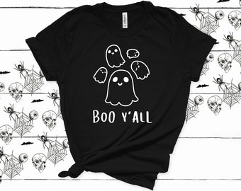Camiseta Boo Ya'll Ghost: Divertida camiseta de Halloween para mujer