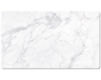 White Marble Desk Mat, Large Desk Pad, Big Gaming Mousepad 10x16