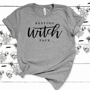 Resting Witch Face Shirt für Frauen | Lustiges Halloween-Shirt | Hexe-Shirt | Resting Bitch Gesicht T-Shirt |  Geldbörse&Herz