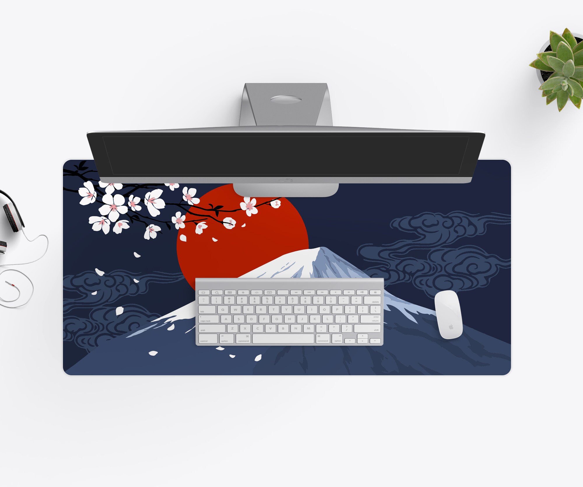 Mt Fuji Desk Mat Japanese Desk Pad Large Gaming Mousepad Etsy