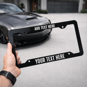 Custom License Plate Frame Personalized, Any Text & Color | Car Gift for Him, New Driver Gift, Graduation, Custom Metal Car Frame