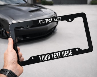 Custom License Plate Frame Personalized, Any Text & Color | Car Gift for Him, New Driver Gift, Graduation, Custom Metal Car Frame