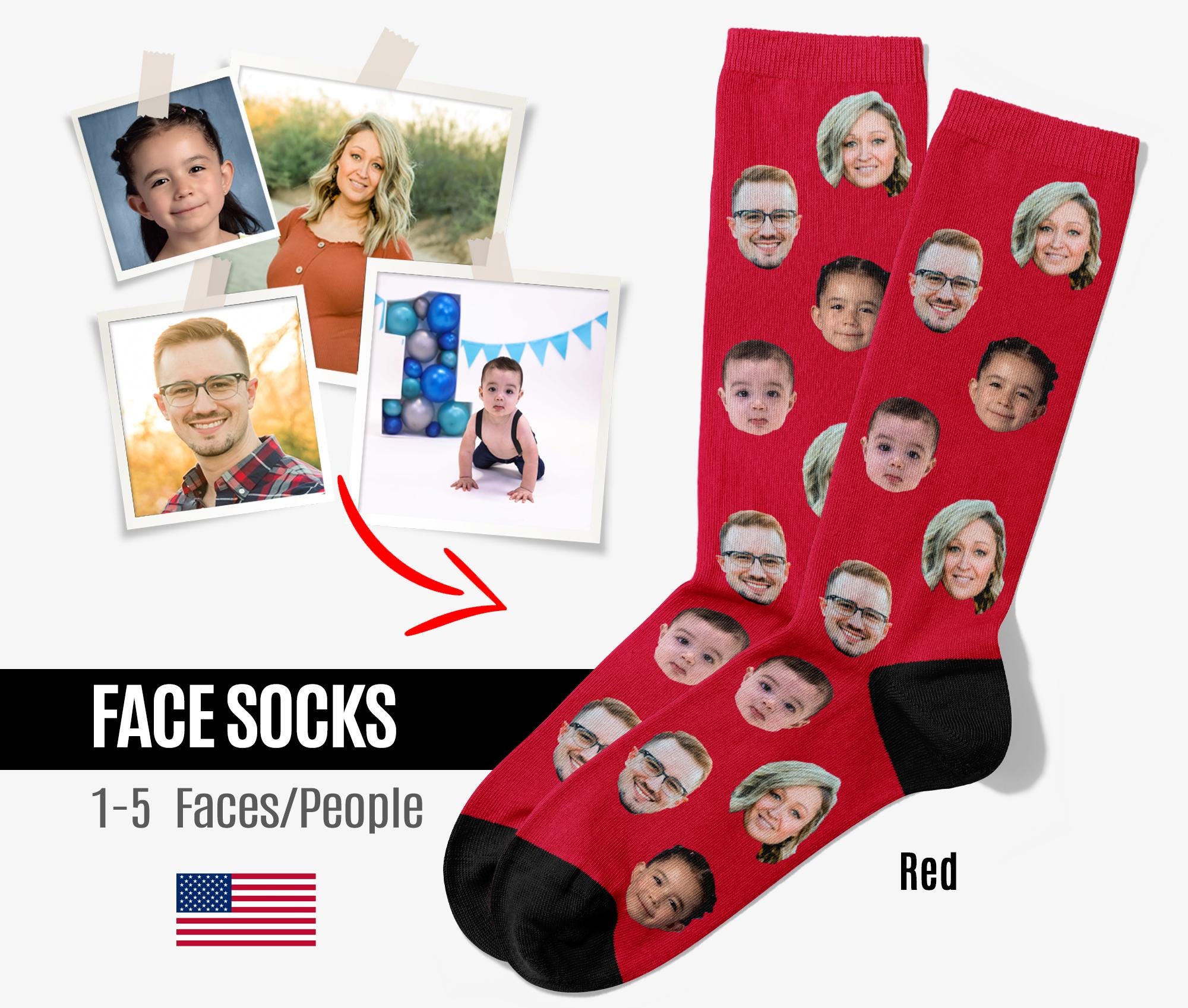 Custom Face Socks, Personalized Photo Socks, Personalized Gift, Father&#39;s Day Gift, Groomsmen Socks, Funny Picture Socks, Face On Socks