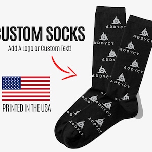 Custom Logo Socks, Personalized Business Socks, Corporate or Business Gift, Personalized Gift | Wallet&Heart