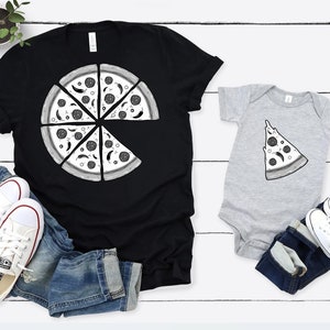 Pizza and Pizza Slice, Matching Dad Shirts, Father&#39;s Day Gift, Baby Bodysuit & Mens T-Shirt, Baby Gift, Baby Bodysuit