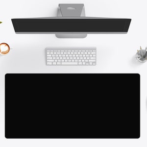 Plain Black Desk Mat, Large Black Gaming Mousepad, XXL Black Mousepad 10x16 12x18 14x24 18x36