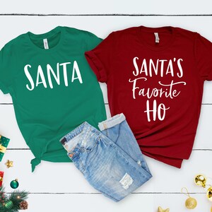 Camisa de Papai Noel, Camisa favorita do Papai Noel, Camisas de Natal para casais, Camisa de Natal engraçada, Camisas de Natal combinando - Wallet&Heart