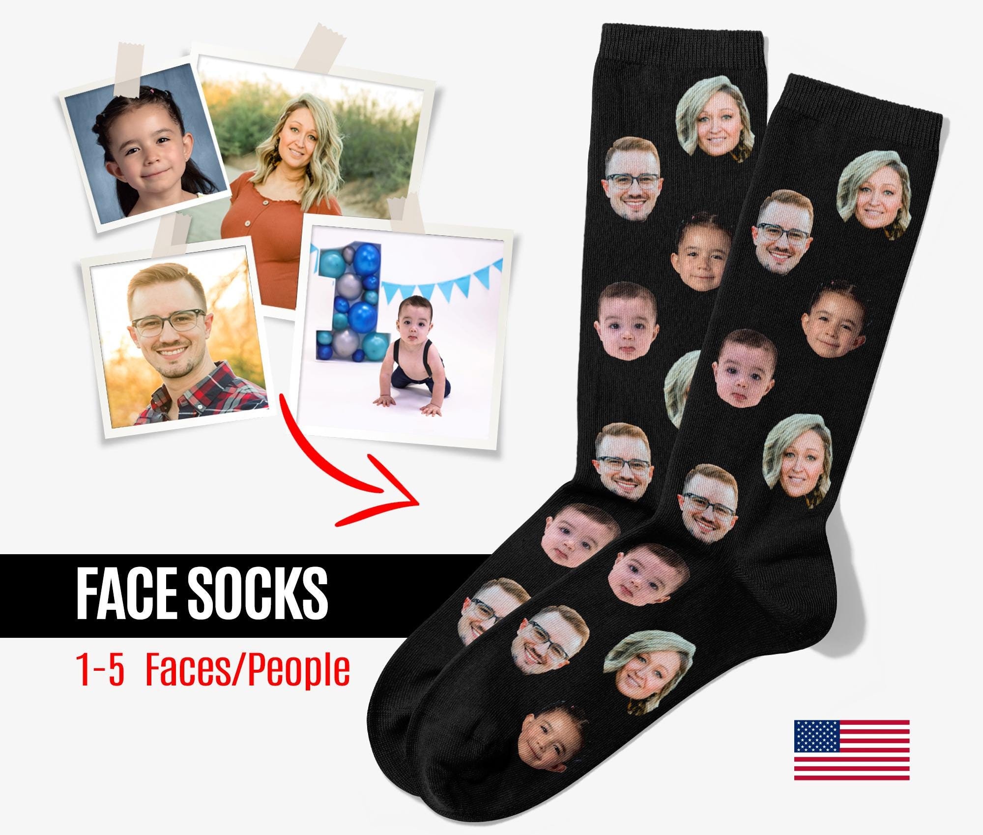 Custom Face Socks, Personalized Photo Socks, Personalized Gift, Father&#39;s Day Gift, Groomsmen Socks, Funny Picture Socks, Face On Socks