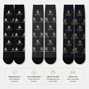 May include: Three pairs of crew socks with different designs. One pair is black with a white logo, another is gray with a white "N" pattern, and the last is navy blue with a gold logo. The socks are displayed on a white background.