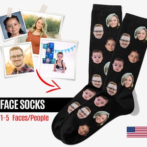 Custom Face Socks, Gift For Mom Dad, Picture Socks, Personalized Gift, Photo Socks, Faces On Socks, Christmas Gift, Fathers Day Gift