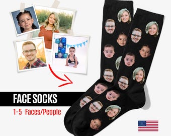 Custom Face Socks, Gift For Mom Dad, Picture Socks, Personalized Gift, Photo Socks, Faces On Socks, Christmas Gift, Fathers Day Gift