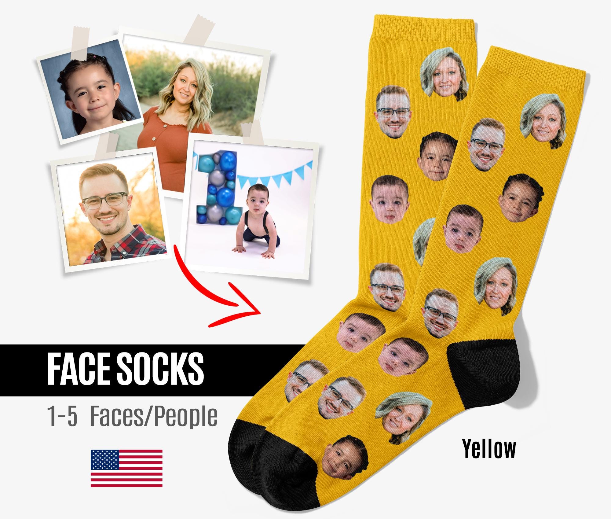 Custom Face Socks, Personalized Photo Socks, Personalized Gift, Father&#39;s Day Gift, Groomsmen Socks, Funny Picture Socks, Face On Socks