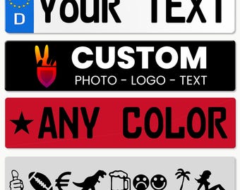 Custom European License Plate 20.5x4.4 | Personalized Euro Car Tag, JDM Gift, German UK Italy France Spain