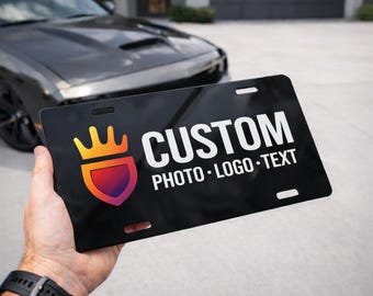 Custom License Plate 6x12, Personalized Aluminum Front Car Tag | Vanity Novelty, Fun Gift, Made in USA