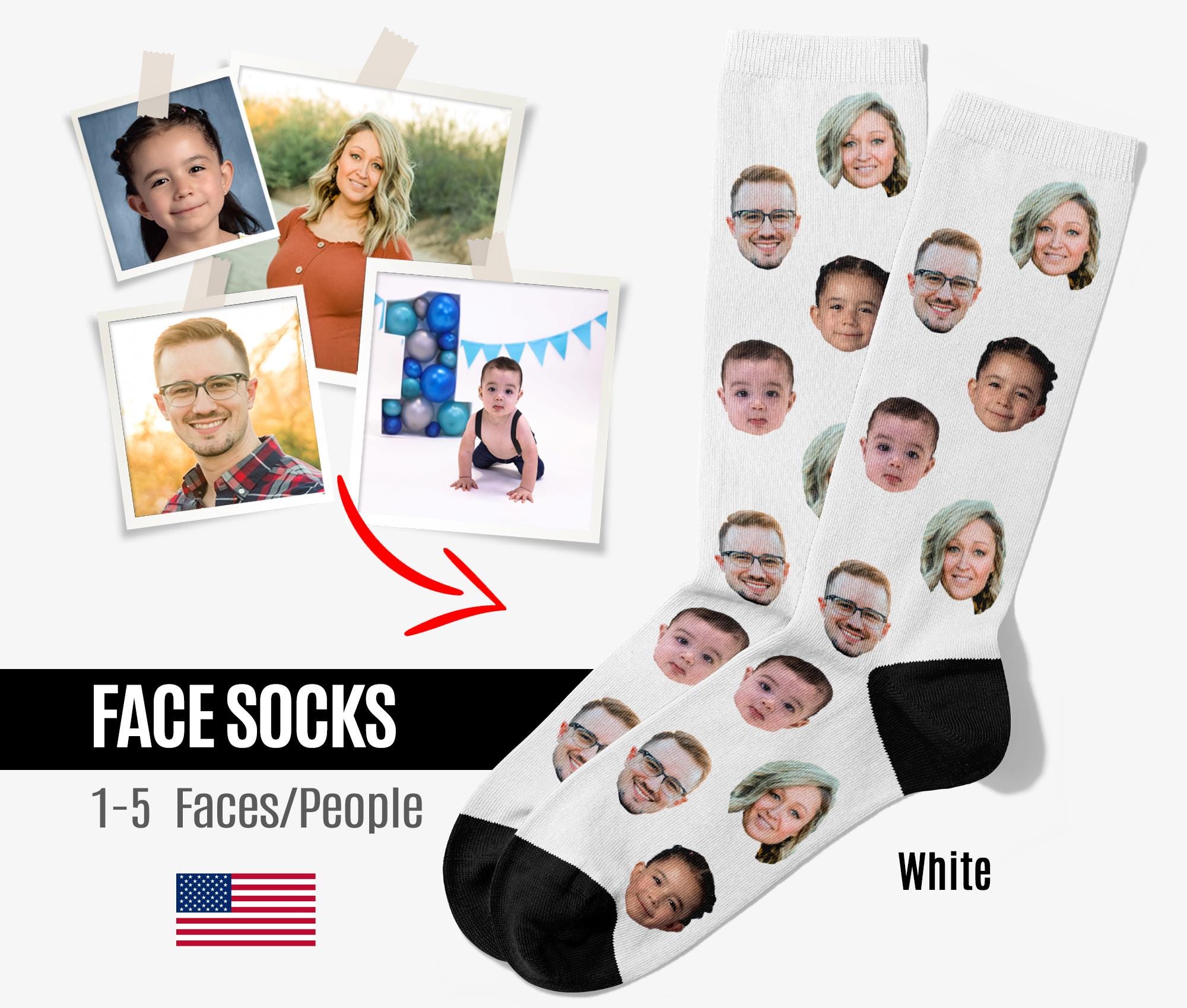 Custom Face Socks, Personalized Photo Socks, Personalized Gift, Father&#39;s Day Gift, Groomsmen Socks, Funny Picture Socks, Face On Socks