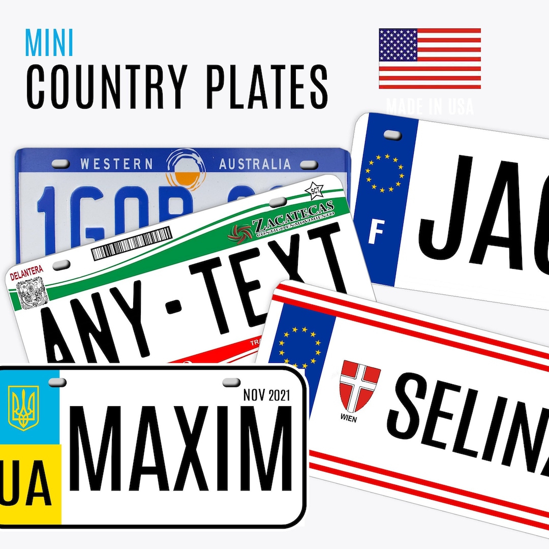 Mini Country License Plates, Metal Custom Bicycle Plate, Bike, Scooters