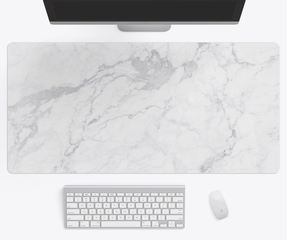 White Marble Desk Mat, Large Desk Pad, Big Gaming Mousepad 10x16 12x18  14x24 18x36, XXL Computer Pc Mouse Pad Wallet&heart 