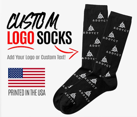 Custom Logo Socks, Personalized Business Socks | Corporate Gift, Branded Company Socks, Bulk Order, Employee Gift, Trade Show Giveaway