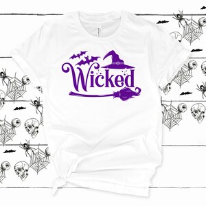 Camiseta Wicked Halloween para mulheres | Camiseta engraçada de bruxa de Halloween | Wallet&Heart
