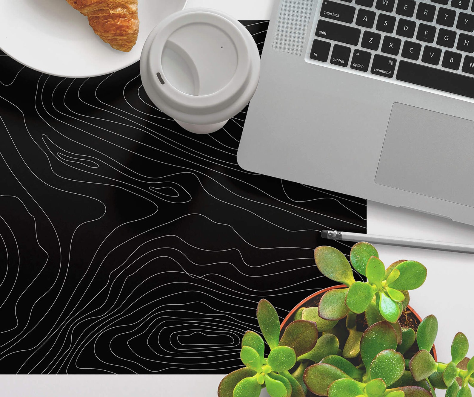 Geometric Blue Gold Desk Mat Large Desk Pad 10x16 12x18 14x24 Etsy